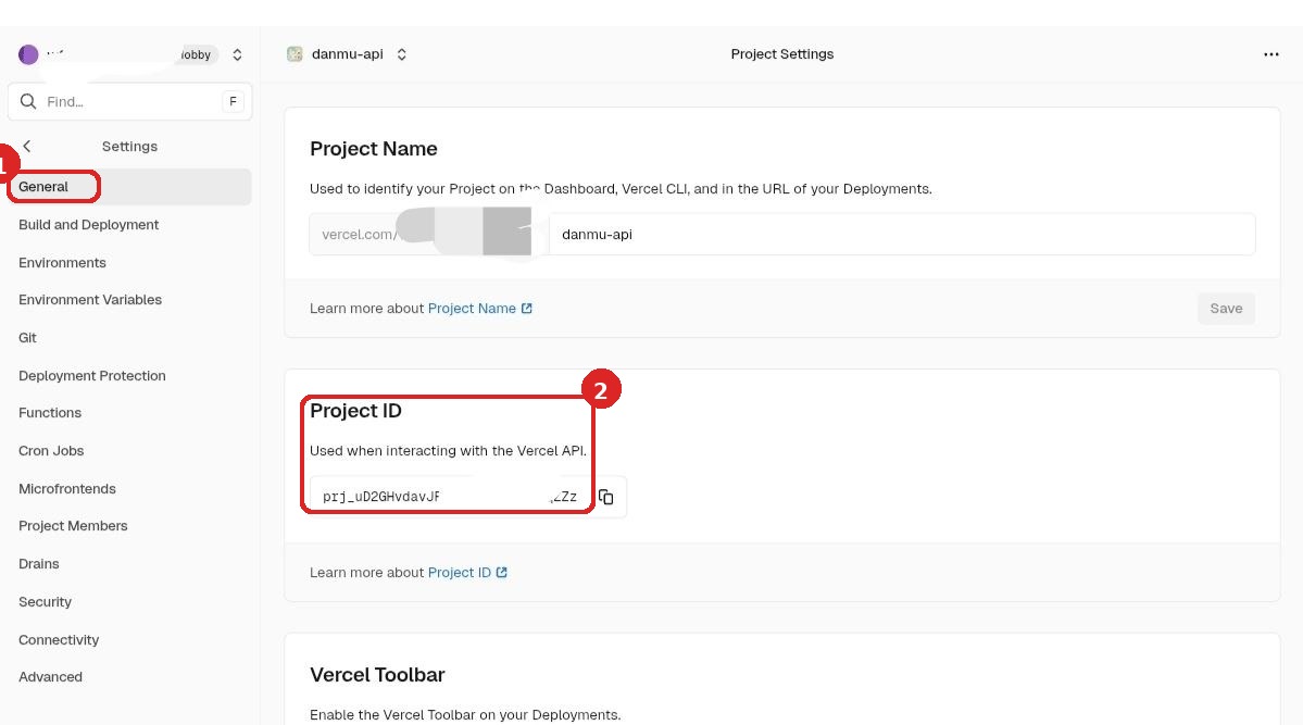 Vercel Project Settings 的 General 页面里复制 Project ID