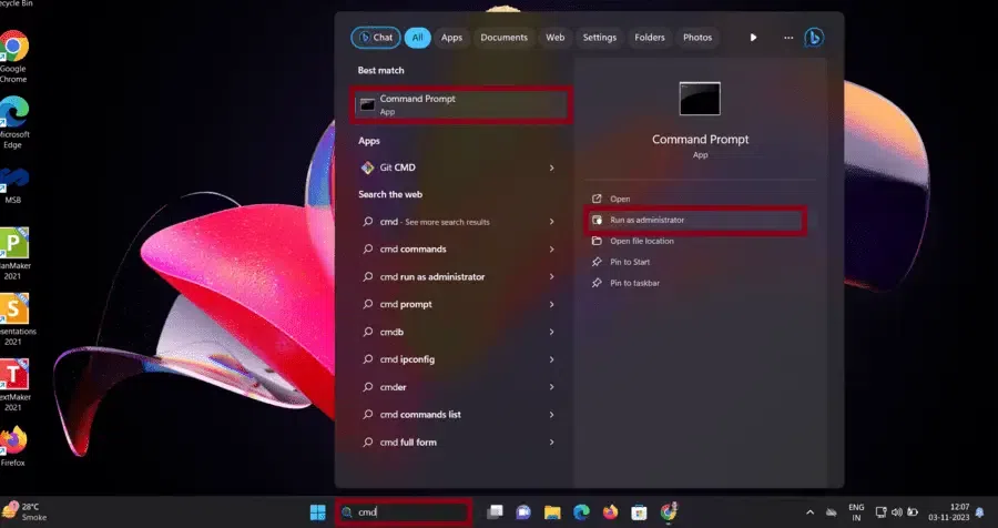 打开 cmd