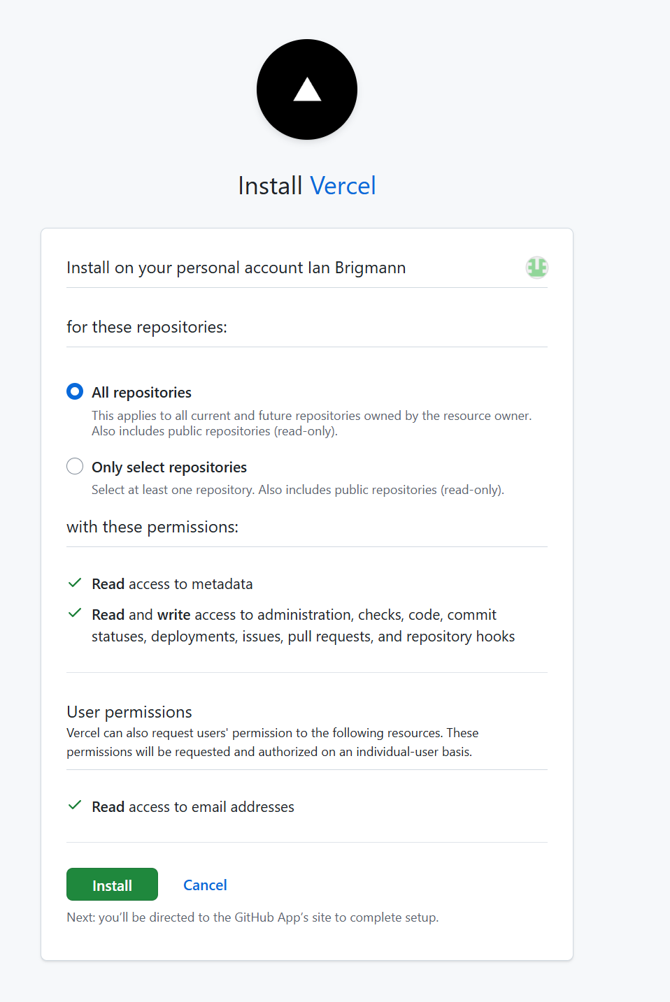 GitHub 授权页